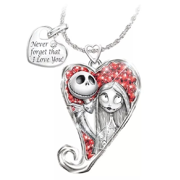 Nightmare Before Christmas Necklace Jack and Sally Meant to be. - Picture 10 of 12